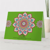 美しい東インドの女性 マンダラ カラフル グリーティング カード (裏面)