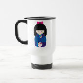 美しい東洋の中国ので日本のな人形 トラベルマグ (左)