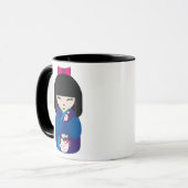 美しい東洋の中国ので日本のな人形 マグカップ (正面左)