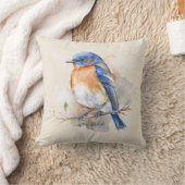 美しい東部ブルーバードウォーター色 クッション (ブランケット)