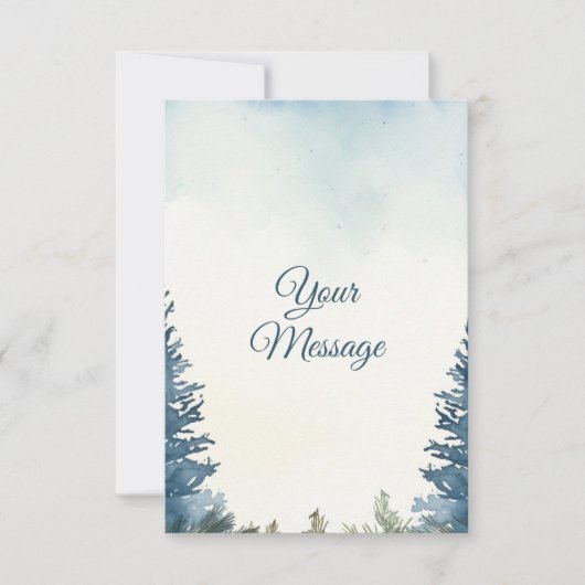 美しい松の木のメッセージカード ホリデーシーズン ノートカード (正面)