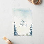 美しい松の木のメッセージカード  ホリデーシーズン ノートカード (正面/裏面インサイチュ)