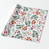 美しい果実と枝水色 ラッピングペーパー (アンロールド)