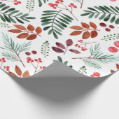 美しい果実と枝水色 ラッピングペーパー (角)
