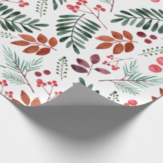 美しい果実と枝水色 ラッピングペーパー (角)