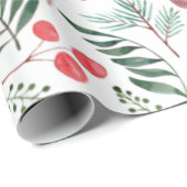 美しい果実と枝水色 ラッピングペーパー (ロールコーナー)