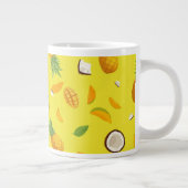 美しい果実のパターン黄色 ジャンボコーヒーマグカップ (右)