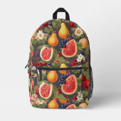 美しい果物と花。フランスのスタイル プリントバックパック (正面)