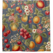 美しい果物と花。ヴィンテージフランスのスタイル シャワーカーテン (正面)