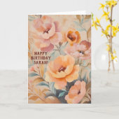 美しい柔らかい野草花カスタム誕生日 カード (黄色い花)