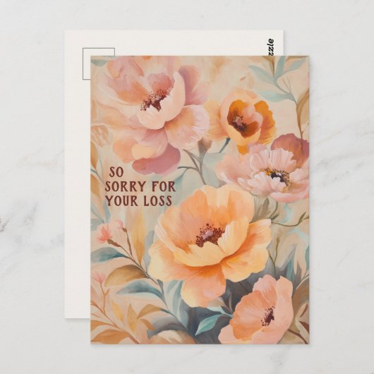 美しい柔らかな野の花 お悔やみ申し上げます ポストカード (正面/裏面)