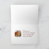 美しい栗の馬の誕生日のグリーティングカード カード (内部)