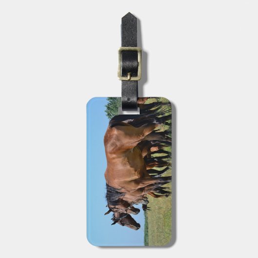 美しい栗毛の馬 ラゲッジタグ (正面縦)