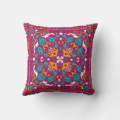 🤩美しい栗色とターコイズのアズレホス クッション (裏面)