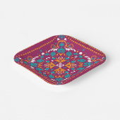 🤩美しい栗色とターコイズのアズレホス ペーパープレート (傾斜あり)