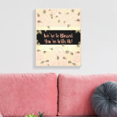 美しい桃とピンクの粗末なシックなデザイナー キャンバスプリント (インサイチュ (リビング))