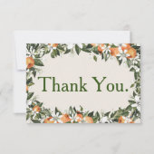 美しい桃と葉ありカラフルがとう サンキューカード (正面)
