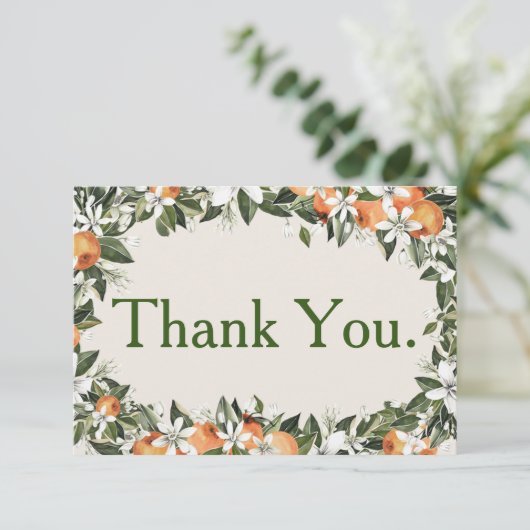 美しい桃と葉ありカラフルがとう サンキューカード (スタンド正面)