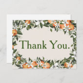 美しい桃と葉ありカラフルがとう ポストカード (正面/裏面)