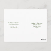 美しい桃と葉ありカラフルがとう ポストカード (裏面)