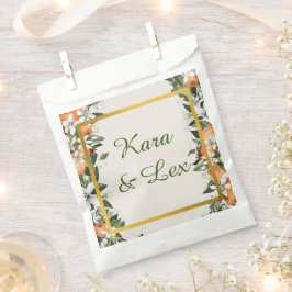 美しい桃と葉カラフル フェイバーバッグ