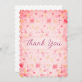 美しい桃のエッセンス花模様サンキュー (正面/裏面)