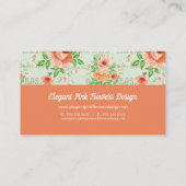 美しい桃の色の花ビジネスカード 名刺 (裏面)