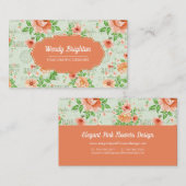 美しい桃の色の花ビジネスカード 名刺 (正面/裏面)