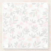 美しい桃の花コースター ガラスコースター (裏面)