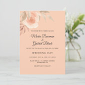 美しい桃バラ。ガーデンフローラ結婚ズ 招待状 (スタンド正面)