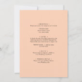 美しい桃バラ。ガーデンフローラ結婚ズ 招待状 (裏面)