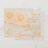 美しい桃色のクリーム色のバラのウェディング招待状 招待状 (正面/裏面)