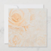美しい桃色のクリーム色のバラのウェディング招待状 招待状 (裏面)