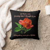 美しい桃色の赤いバラのブラック背景 クッション (ブランケット)