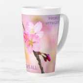 美しい桜さくらんぼ花 カフェラテマグ (右アングル)