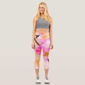 美しい桜さくらんぼ花 カプリレギンス (正面)