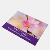 美しい桜さくらんぼ花 ドアマット (アングル)