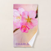 美しい桜さくらんぼ花 バスタオルセット (ハンドタオル)