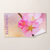 美しい桜さくらんぼ花 バスタオルセット (ハンドタオル)