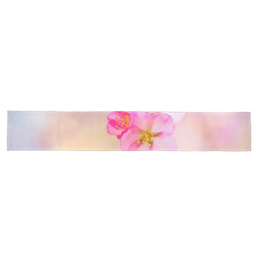 美しい桜さくらんぼ花 ロングテーブルランナー (横)
