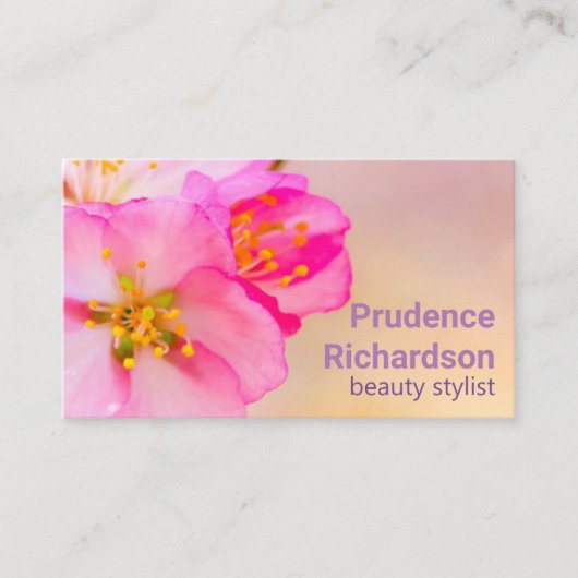 美しい桜さくらんぼ花 名刺 (正面)