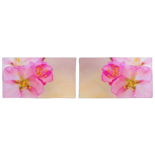 美しい桜さくらんぼ花 枕カバー (正面-セット)