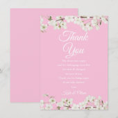 美しい桜のピンクの赤ちゃんの女の子の感謝の詩 サンキューカード (正面/裏面)