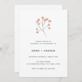 美しい桜の花のエンゲージメントリング 招待状 (正面/裏面)