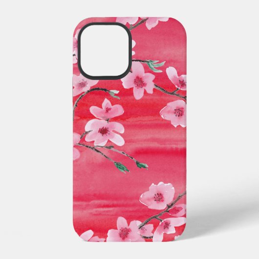 美しい桜の花のシームレスパターン iPhoneケース (裏面)