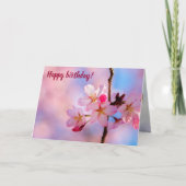 美しい桜の花を縦の小枝に カード (正面)