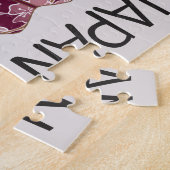 美しい桜ファンハンド図解入りの、写真付きのジャパン ジグソーパズル (側面)