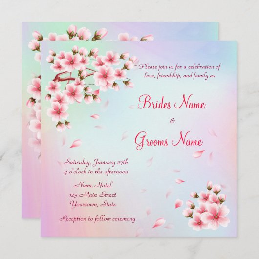 美しい桜 招待状 (正面/裏面)