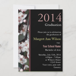 美しい梅の花枝の卒業 招待状