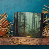 美しい森のパスのデジタルアートワークテーブルトップ フォトプラーク (側面)